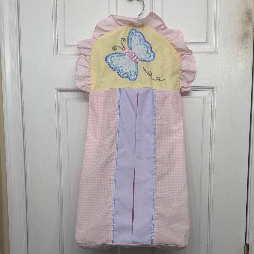 Adorable Butterfly Baby Diaper Bag with matching window valance.